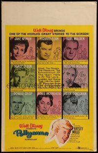 2x251 POLLYANNA WC 1960 art of winking Hayley Mills, Jane Wyman & cast portraits, Disney!