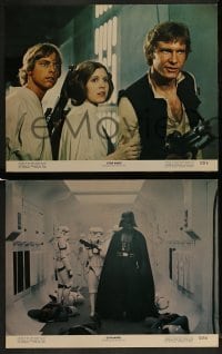 2x023 STAR WARS 8 color 11x14 stills 1977 Luke, Leia, C-3PO, Han, R2, Chewie, Vader, NSS 77/21-0!