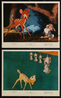 2x755 BAMBI 4 color 8x10 stills R1975 Walt Disney cartoon deer classic, great scenes!