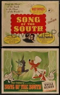 2x508 SONG OF THE SOUTH 8 LCs 1946 Walt Disney cartoon, Br'er Rabbit, Bear & Fox, rare complete set!