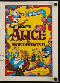 2x550 ALICE IN WONDERLAND pressbook R1974 Walt Disney Lewis Carroll classic, psychedelic art!