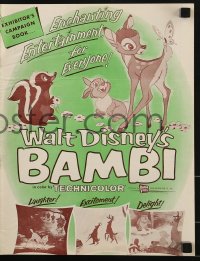2x551 BAMBI pressbook R1957 Walt Disney cartoon deer classic, great images with Thumper & Flower!