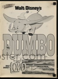 2x555 DUMBO/LEGEND OF LOBO pressbook 1972 Walt Disney double-bill, elephants & wolves!
