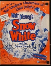 2x566 SNOW WHITE & THE SEVEN DWARFS pressbook R1958 Walt Disney animated cartoon fantasy classic!
