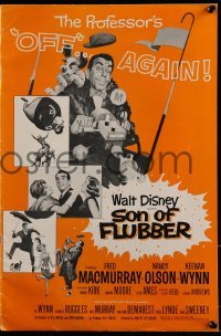 2x244 SON OF FLUBBER pressbook 1963 Walt Disney, professor Fred MacMurray's off... again!