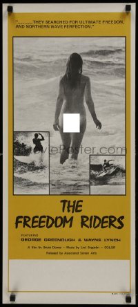 2y070 FREEDOM RIDERS Aust daybill 1972 completely naked Aussie surfer girl, yellow border design!