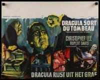 2y468 DRACULA HAS RISEN FROM THE GRAVE Belgian 1969 Hammer, Ray art of Christopher Lee & victims!