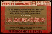 2y473 FAMOUS LOVE AFFAIRS Belgian 1961 art of Brigitte Bardot, Alain Delon, Jean-Paul Belmondo!