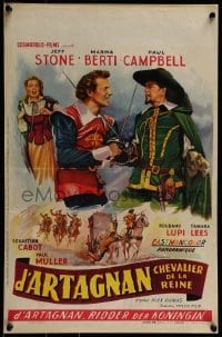 2y494 KNIGHTS OF THE QUEEN Belgian 1955 great art of Jeff Stone as D'Artagnan, Three Musketeers!