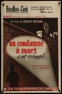 2y508 MAN ESCAPED Belgian 1956 directed by Robert Bresson, art of WWII Resistance prison escape!