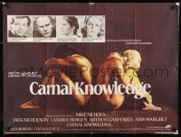 2y053 CARNAL KNOWLEDGE British quad 1971 Jack Nicholson, Candice Bergen, Art Garfunkel, Ann-Margret