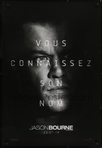2y108 JASON BOURNE teaser Canadian 1sh 2016 super close-up image of Matt Damon in the title role!