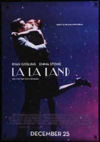 2y110 LA LA LAND advance Canadian 1sh 2016 Ryan Gosling, Emma Stone embracing, all English design!