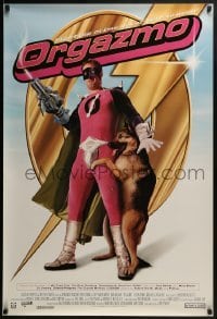 2y113 ORGAZMO Canadian 1sh 1997 Trey Parker and Matt Stone, wacky sci-fi superhero!