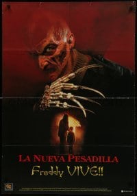 2y018 NEW NIGHTMARE Colombian poster 1994 great different art of Robert Englund as Freddy Kruger!