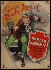 2y292 HARALD HANDFASTE Danish 1947 cool different art of George Fant in title role by Lundvald!