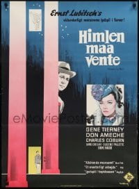 2y295 HEAVEN CAN WAIT Danish R1961 Stilling art of Gene Tierney & Ameche, directed by Ernst Lubitsch