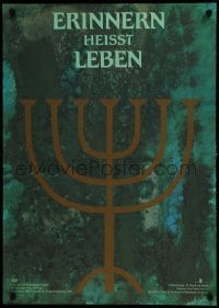 2y207 ERINNERN HEISST LEBEN East German 23x32 1988 Thomas Kastner, cool art of menorah!