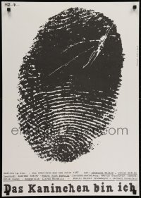 2y221 RABBIT IS ME East German 23x32 R1990 completely different fingerprint art by Erhard Gruttner!
