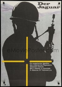 2y226 YAGUAR East German 23x32 1988 Sabastian Alarcon, cool artwork of soldier with rifle!