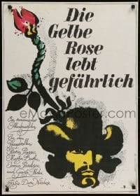 2y227 YELLOW ROSE East German 23x32 1983 striking cowboy western art by Fred Westphal!