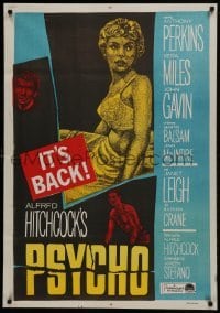 2y004 PSYCHO Egyptian poster R1960s Janet Leigh, Anthony Perkins, Alfred Hitchcock classic!