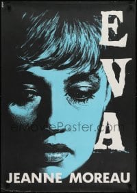 2y126 EVA German 1962 Joseph Losey, completely different close-up art of Jeanne Moreau!