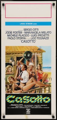 2y901 BEACH HOUSE Italian locandina 1977 Sergio Citti's Casotto, sexy artwork by Enzo Sciotti!