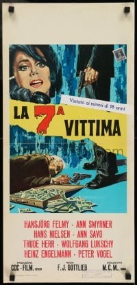 2y919 DAS 7. OPFER Italian locandina 1965 Hansjorg Felmy, Ann Smyrner, cool crime action art!