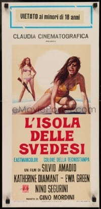 2y967 NO MAN'S ISLAND Italian locandina 1969 l'isola delle svedesi, Catherine Diamant, Ewa Green!