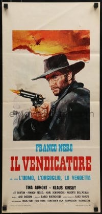 2y974 PRIDE & VENGEANCE Italian locandina R1970s spaghetti western art of Nero as Django by Crovato!