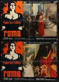 2y874 FELLINI'S ROMA group of 4 Italian 18x27 pbustas 1972 Italian Federico classic, fall of the Roman Empire!