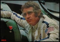 2y574 LE MANS Japanese 15x20 1971 different close-up race car driver Steve McQueen, RCA tie-in!