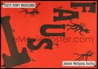 2y811 FAUST stage play Polish 27x38 1989 Roman Cieslewicz artwork of little devils!