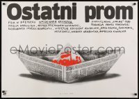 2y823 LAST FERRY Polish 27x37 1989 Waldemar Krzystek's Ostatni Prom, paper hat artwork by Budek!