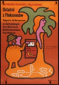 2y718 DEN SISTE FLEKSNES Polish 23x33 1977 Bo Hermansson, colorful Mlodozeniec artwork!