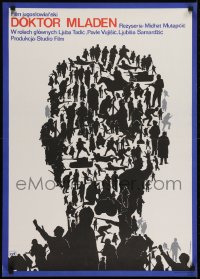 2y721 DOKTOR MLADEN Polish 23x32 1976 wild art of head made up of soldiers by Jacek Neugebauer!
