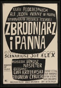 2y758 MURDERER & THE GIRL Polish 23x33 1964 Janusz Nasfeter, pretty Ewa Krzyzewska!, Stachurski!