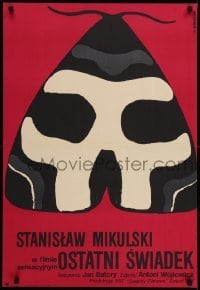 2y764 OSTATNI SWIADEK Polish 23x33 1969 cool Wiktor Gorka art of moth with skull design!