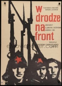 2y782 THEY WERE THE FIRST Polish 23x32 1956 Starowieyski art of Communist soldiers!