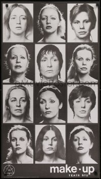 2y701 MAKE-UP stage play Polish 21x39 1985 Witold Siemaszkiewicz image of different women!