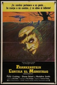 2y078 FRANKENSTEIN & THE MONSTER FROM HELL South American 1974 Peter Cushing, Hammer horror!