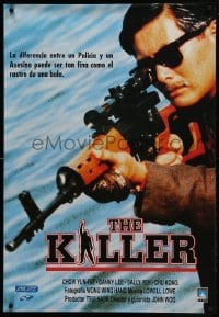 2y086 KILLER Spanish 1989 John Woo directed, image of Chow Yun-Fat w/assault rifle!