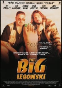 2y092 BIG LEBOWSKI DS Swedish 1998 Coen Bros, John Goodman & Jeff Bridges staring at foot!