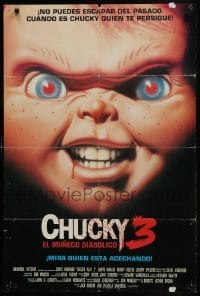 2y059 CHILD'S PLAY 3 Venezuelan 1991 cool super close-up of terrifying doll Chucky!