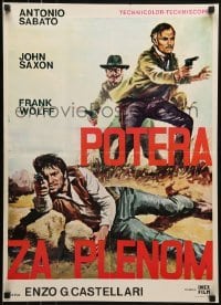 2y143 I CAME I SAW I SHOT Yugoslavian 20x27 1968 Antonio Sabato, John Saxon, spaghetti western art!