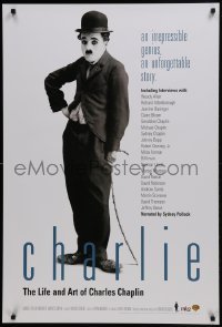 2z873 CHARLIE: THE LIFE & ART OF CHARLES CHAPLIN 27x40 video poster 2003 the star as The Tramp!