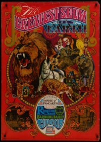 2z545 RINGLING BROS & BARNUM & BAILEY CIRCUS 29x40 commercial poster 1970 great art of circus acts!
