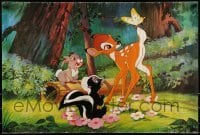 2z404 BAMBI 24x35 commercial poster 1977 Walt Disney classic, great art with Thumper & Flower!