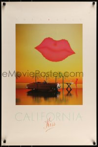 2z416 CALIFORNIA KISS 22x33 Canadian commercial poster 1986 convertible, palm trees, naked woman!